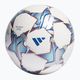 adidas UCL League 23/24 calcio bianco / argento metallico / ciano brillante / blu reale dimensioni 4 2