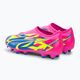 Scarpe da calcio per bambini PUMA Ultra Match LL Energy FG/AG rosa luminoso/ultra blu/giallo allerta 3