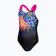 Costume intero Speedo Digital Placement Splashback per bambini nero/rosa/blu 4