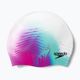 Speedo Cuffia da nuoto con stampa digitale 3d onde bianche/rosa elettrico 3
