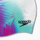 Speedo Cuffia da nuoto con stampa digitale 3d onde bianche/rosa elettrico 4