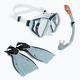 AQUASTIC Shoal set snorkeling maschera + boccaglio + pinne blu