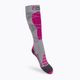 Calze da sci da donna X-Socks Ski Silk Merino 4.0 grigio melange/rosa