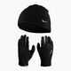 Set berretto e guanti Nike Fleece donna nero/nero/argento 11