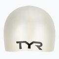 Cuffia da nuoto per bambini TYR Wrinkle-Free Silicone bianco