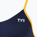Costume intero donna TYR Hexa Cutoutfit navy/oro 3