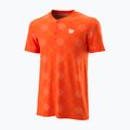 Maglietta da tennis da uomo Wilson PWR SMLS Henley III arancione WRA804501