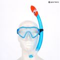 AQUASTIC Shelly set snorkeling per bambini maschera + boccaglio + pinne blu 18