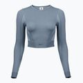 Aggiornamento Reebok RBK Lab Seamless Crop a maniche lunghe da donna per l'allenamento, blu