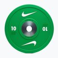 Pesi bumper Nike Strength Pro Urethane Bumper Plates 10 kg green/white