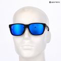 Occhiali da sole Under Armour Glacial nero opaco/grigio blu a specchio argento polarizzati da uomo o 10
