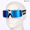 Occhiali da sci UVEX Mtn Tour bianco opaco/blu specchiante 8