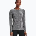 Under Armour Tech Crew Twist donna, manica lunga da allenamento, nero/argento metallico