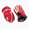 Guanti da hockey CCM per bambini JetSpeed FT4 JR rosso/bianco