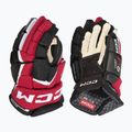Guanti da hockey CCM JetSpeed FT6 Pro SR nero/rosso/bianco