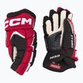 Guanti da hockey CCM JetSpeed FT680 SR nero/rosso/bianco