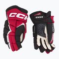 Guanti da hockey CCM JetSpeed FT680 SR nero/rosso/bianco 2