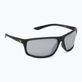 Occhiali da sole da uomo Nike Adrenaline nero/grigio opaco con specchio d'argento