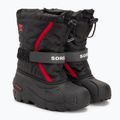 Sorel Flurry Dtv, stivali da neve per bambini, nero/rosso brillante 4