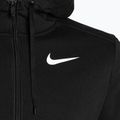 Felpa da uomo Nike Dri-Fit Fitness con cappuccio e zip intera in pile nero/bianco 3