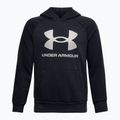 Felpa con cappuccio Rival Fleece di Under Armour per bambini, nero/bianco anice