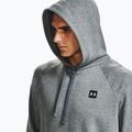 Felpa da uomo Under Armour Rival Hoodie grigio pece chiaro/onyx bianco 7