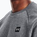 Felpa Under Armour Rival Fleece Crew Uomo grigio pece chiaro/onyx bianco 3