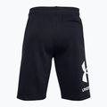 Pantaloncini da allenamento Under Armour Rival Fleece da uomo, nero/bianco anice 4