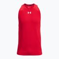 Under Armour Baseline Cotton Tank rosso/bianco/bianco, maglia da basket da uomo 5