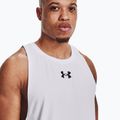 Under Armour Baseline Cotton Tank maglia da basket da uomo bianco/nero/nero 4