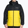 Piumino Columbia Powder Lite Hooded laser lemon/nero da uomo