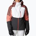 Giacca da sci Columbia Snow Slab Blackdot donna bianco/scuro/corallo scuro