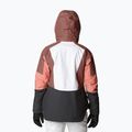 Giacca da sci Columbia Snow Slab Blackdot donna bianco/scuro/corallo scuro 3