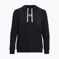 Under Armour donna Rival Terry Felpa con cappuccio nero/bianco