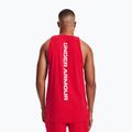 Under Armour Baseline Cotton Tank maglia da basket da uomo rosso/nero 3