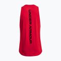 Under Armour Baseline Cotton Tank maglia da basket da uomo rosso/nero 6