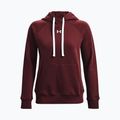 Felpa da donna Under Armour Rival Fleece Hb Hoodie rosso castagna/bianco 5
