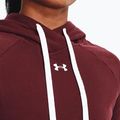 Felpa da donna Under Armour Rival Fleece Hb Hoodie rosso castagna/bianco 4