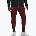 Pantaloni da allenamento Under Armour UA Pique Track rosso castagna/bianco per uomo