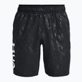 Pantaloncini da allenamento Under Armour UA Woven Emboss nero/bianco da uomo