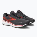 Brooks Ghost 15 scarpe da corsa da uomo ebano/nero/arancio piccante 4