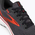 Brooks Ghost 15 scarpe da corsa da uomo ebano/nero/arancio piccante 8