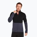 Uomo Icebreaker Merino 400 RealFleece Descender LS Zip nero/ grafite/ cb felpa