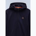 Felpa da uomo Napapijri B-Badge Half Zip Hooded blu marine 8