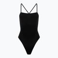Hurley Donna Costume da bagno intero solido a collo quadrato moderato Nero