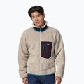 Felpa Patagonia Classic Retro-X da uomo in pile naturale con prugna ossidiana