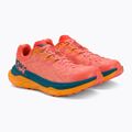 Scarpe da corsa da donna HOKA Tecton X camelia/blu coral 4