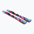 Sci da discesa per bambini Salomon QST Jr S + attacchi C5 GW blu neon pastello 3/rosso papavero/nero 3