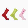 Salomon Everyday Crew 3 paia di calzini flame scarlet/dark citron