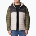 Piumino Columbia Powder Lite da uomo con cappuccio verde pietra scuro/squalo/verde pietra